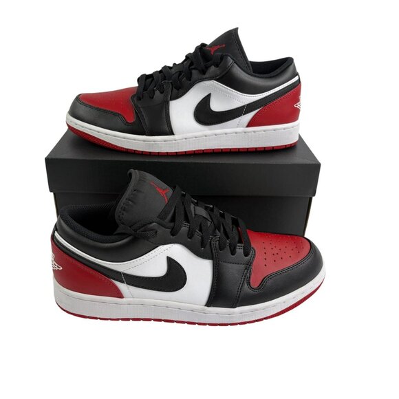 Air Jordan 1 Low Bred Black Red White Size 10 w/Box - Picture 1 of 10